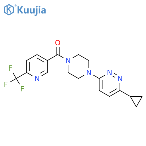 3-cyclopropyl-6-{4-6-(trifluoromethyl)pyridine-3-carbonylpiperazin-1-yl}pyridazine structure