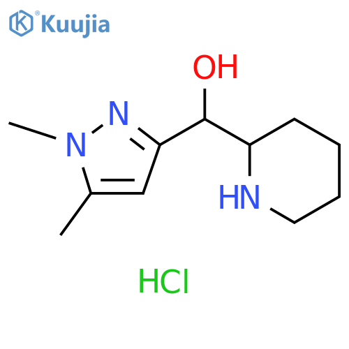 (1,5-dimethyl-1H-pyrazol-3-yl)(piperidin-2-yl)methanol dihydrochloride structure