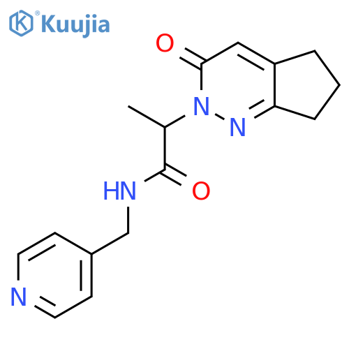 2-{3-oxo-2H,3H,5H,6H,7H-cyclopentacpyridazin-2-yl}-N-(pyridin-4-yl)methylpropanamide structure