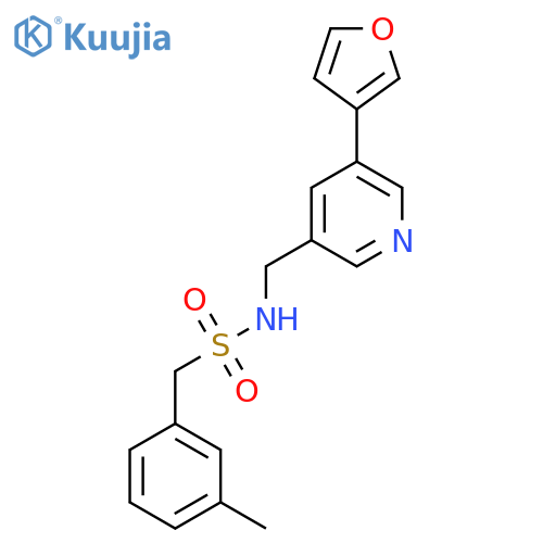N-{5-(furan-3-yl)pyridin-3-ylmethyl}-1-(3-methylphenyl)methanesulfonamide structure