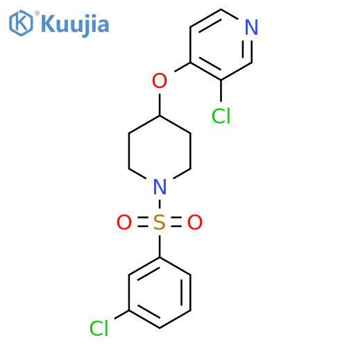 3-chloro-4-{1-(3-chlorobenzenesulfonyl)piperidin-4-yloxy}pyridine structure