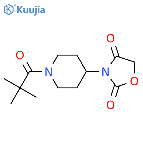 3-[1-(2,2-dimethylpropanoyl)piperidin-4-yl]-1,3-oxazolidine-2,4-dione structure