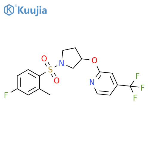 2-[[1-[(4-Fluoro-2-methylphenyl)sulfonyl]-3-pyrrolidinyl]oxy]-4-(trifluoromethyl)pyridine structure