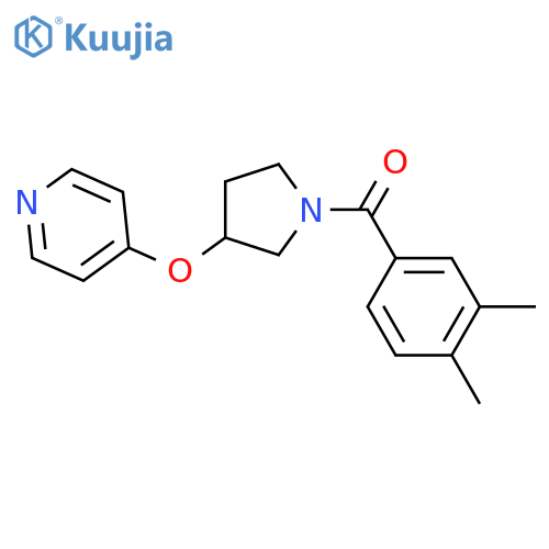 (3,4-Dimethylphenyl)(3-(pyridin-4-yloxy)pyrrolidin-1-yl)methanone structure