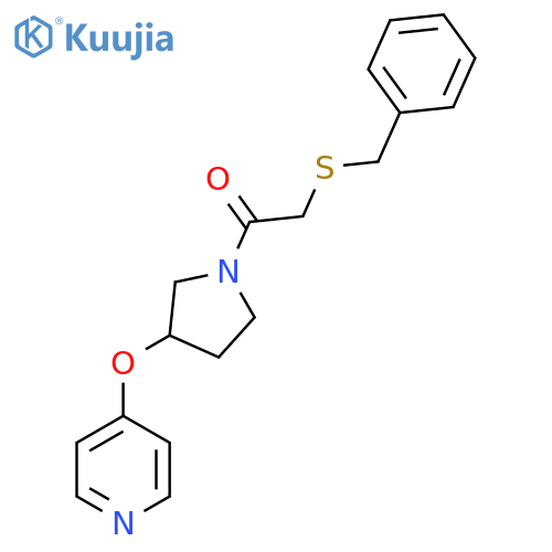 2-(Benzylthio)-1-(3-(pyridin-4-yloxy)pyrrolidin-1-yl)ethanone structure