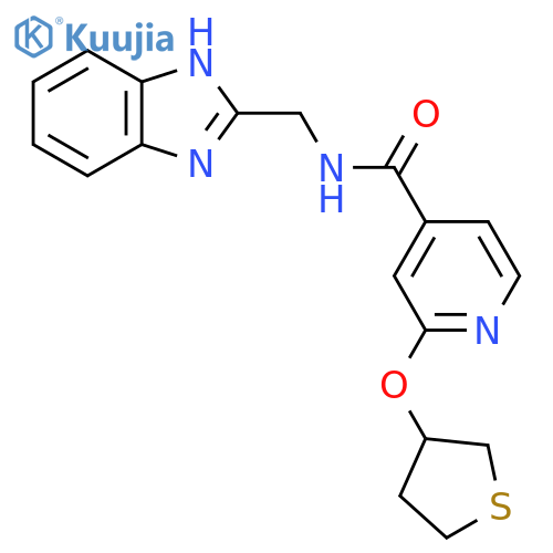 N-((1H-benzo[d]imidazol-2-yl)methyl)-2-((tetrahydrothiophen-3-yl)oxy)isonicotinamide structure