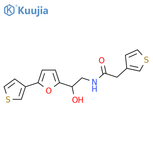 N-{2-hydroxy-2-[5-(thiophen-3-yl)furan-2-yl]ethyl}-2-(thiophen-3-yl)acetamide structure