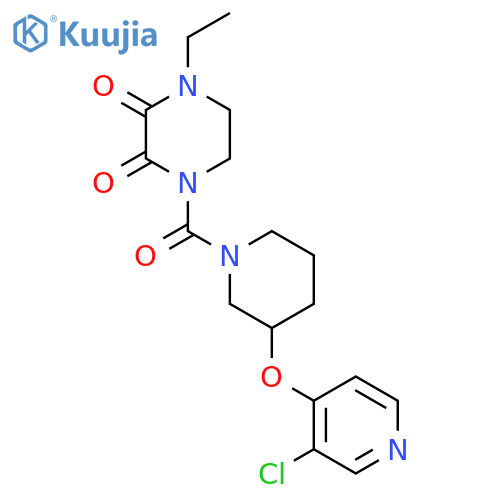 1-{3-[(3-chloropyridin-4-yl)oxy]piperidine-1-carbonyl}-4-ethylpiperazine-2,3-dione structure