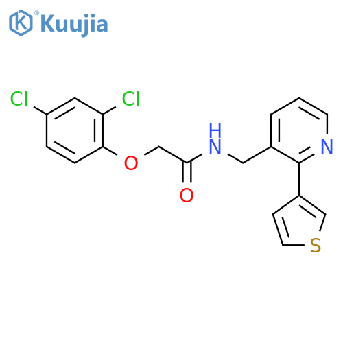 2-(2,4-dichlorophenoxy)-N-{[2-(thiophen-3-yl)pyridin-3-yl]methyl}acetamide structure