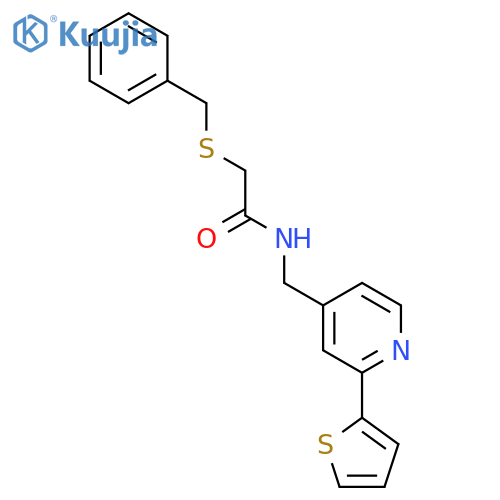 2-(benzylsulfanyl)-N-{[2-(thiophen-2-yl)pyridin-4-yl]methyl}acetamide structure