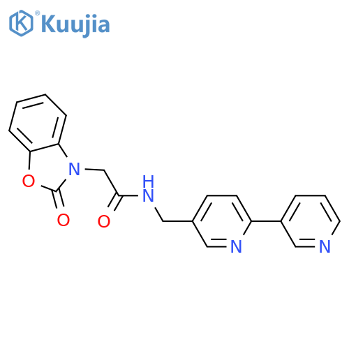 N-({2,3'-bipyridine-5-yl}methyl)-2-(2-oxo-2,3-dihydro-1,3-benzoxazol-3-yl)acetamide structure