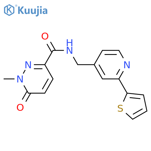 1-methyl-6-oxo-N-{[2-(thiophen-2-yl)pyridin-4-yl]methyl}-1,6-dihydropyridazine-3-carboxamide structure