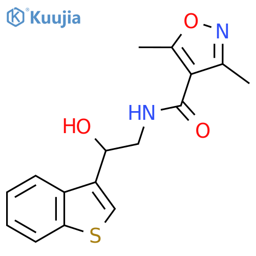 N-[2-(1-benzothiophen-3-yl)-2-hydroxyethyl]-3,5-dimethyl-1,2-oxazole-4-carboxamide structure