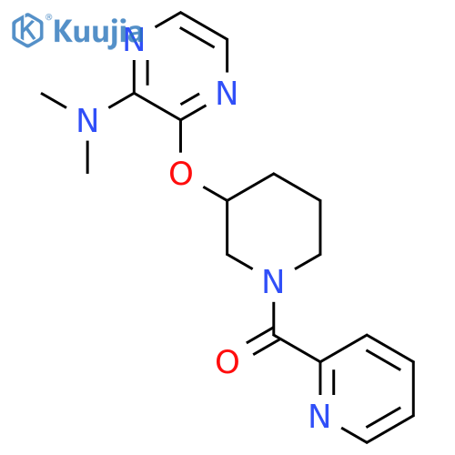 N,N-dimethyl-3-{[1-(pyridine-2-carbonyl)piperidin-3-yl]oxy}pyrazin-2-amine structure