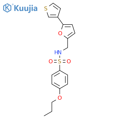4-propoxy-N-{5-(thiophen-3-yl)furan-2-ylmethyl}benzene-1-sulfonamide structure