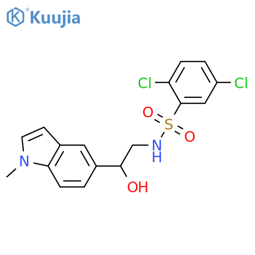 2,5-dichloro-N-[2-hydroxy-2-(1-methyl-1H-indol-5-yl)ethyl]benzene-1-sulfonamide structure