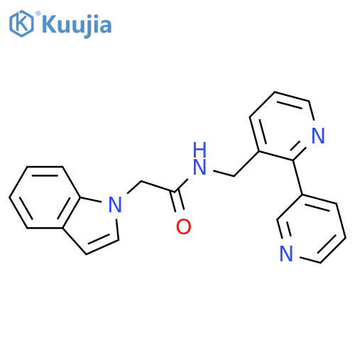 N-({[2,3'-bipyridine]-3-yl}methyl)-2-(1H-indol-1-yl)acetamide structure