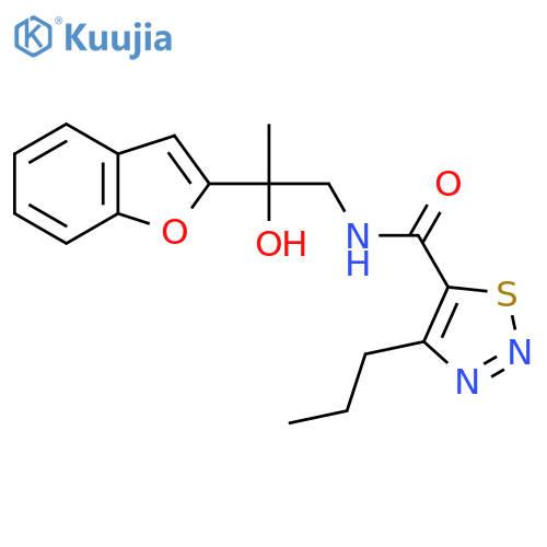 N-[2-(1-benzofuran-2-yl)-2-hydroxypropyl]-4-propyl-1,2,3-thiadiazole-5-carboxamide structure