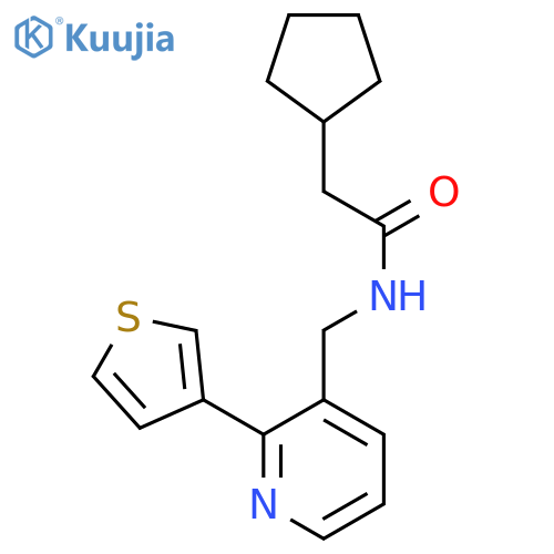 2-cyclopentyl-N-{[2-(thiophen-3-yl)pyridin-3-yl]methyl}acetamide structure