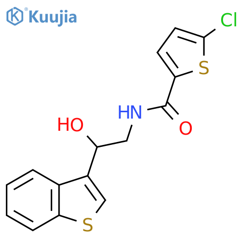 N-[2-(1-benzothiophen-3-yl)-2-hydroxyethyl]-5-chlorothiophene-2-carboxamide structure