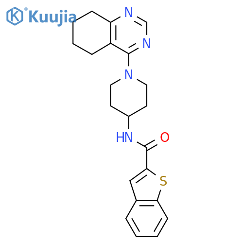 N-[1-(5,6,7,8-tetrahydroquinazolin-4-yl)piperidin-4-yl]-1-benzothiophene-2-carboxamide structure