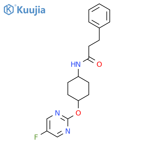 3-phenyl-N-[(1r,4r)-4-[(5-fluoropyrimidin-2-yl)oxy]cyclohexyl]propanamide structure