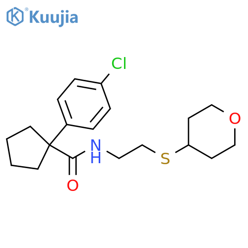 1-(4-Chlorophenyl)-N-[2-[(tetrahydro-2H-pyran-4-yl)thio]ethyl]cyclopentanecarboxamide structure