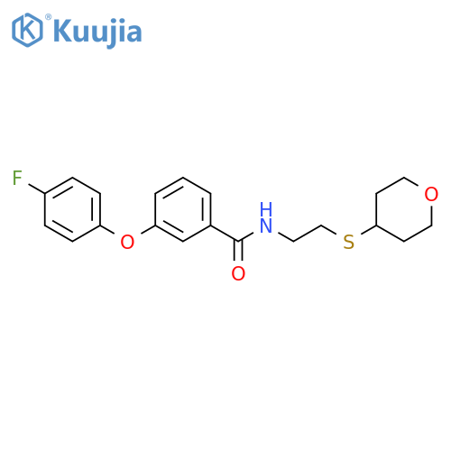 3-(4-fluorophenoxy)-N-[2-(oxan-4-ylsulfanyl)ethyl]benzamide structure
