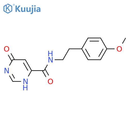 6-hydroxy-N-[2-(4-methoxyphenyl)ethyl]pyrimidine-4-carboxamide structure