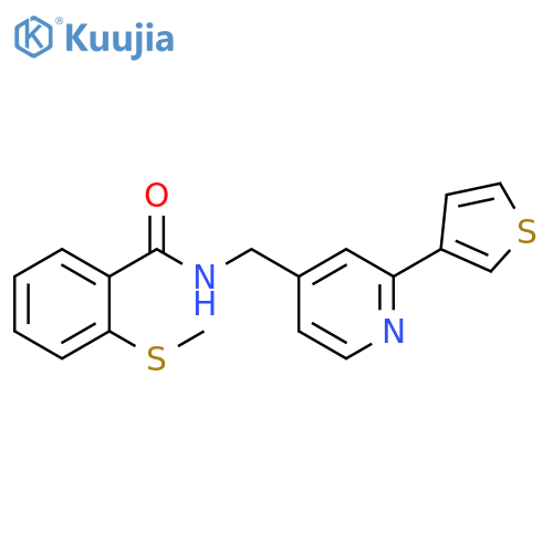 2-(methylsulfanyl)-N-{[2-(thiophen-3-yl)pyridin-4-yl]methyl}benzamide structure