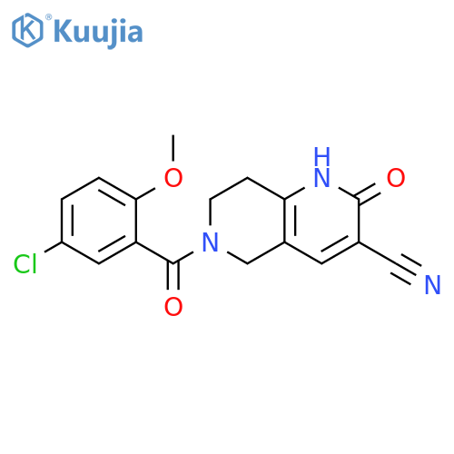 6-(5-Chloro-2-methoxybenzoyl)-1,2,5,6,7,8-hexahydro-2-oxo-1,6-naphthyridine-3-carbonitrile structure