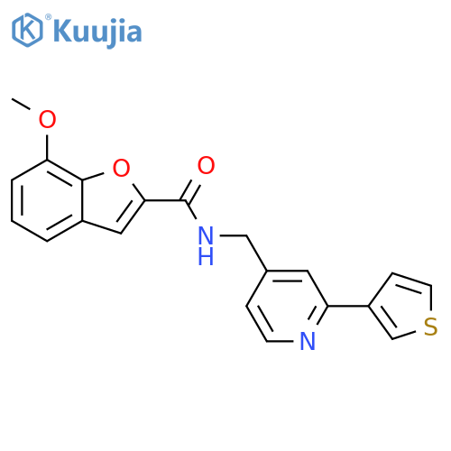7-methoxy-N-{[2-(thiophen-3-yl)pyridin-4-yl]methyl}-1-benzofuran-2-carboxamide structure