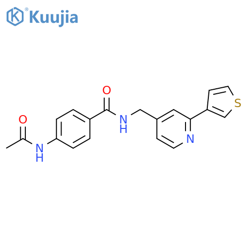 4-acetamido-N-{[2-(thiophen-3-yl)pyridin-4-yl]methyl}benzamide structure