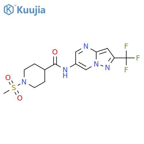 1-methanesulfonyl-N-[2-(trifluoromethyl)pyrazolo[1,5-a]pyrimidin-6-yl]piperidine-4-carboxamide structure
