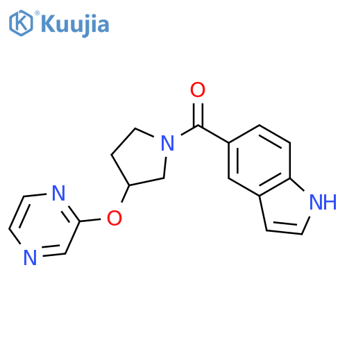 5-[3-(pyrazin-2-yloxy)pyrrolidine-1-carbonyl]-1H-indole structure