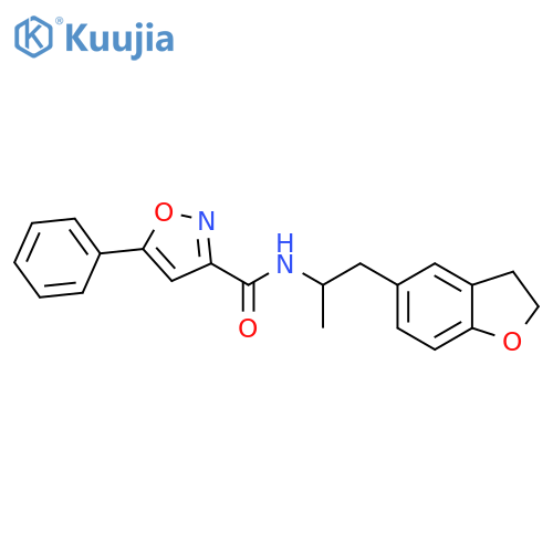 N-[1-(2,3-dihydro-1-benzofuran-5-yl)propan-2-yl]-5-phenyl-1,2-oxazole-3-carboxamide structure