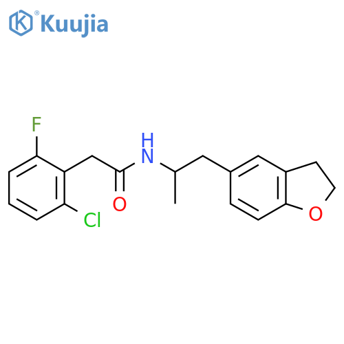 2-(2-chloro-6-fluorophenyl)-N-1-(2,3-dihydro-1-benzofuran-5-yl)propan-2-ylacetamide structure