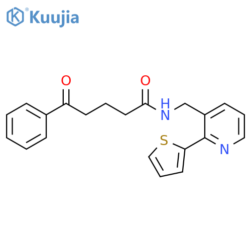 5-oxo-5-phenyl-N-{[2-(thiophen-2-yl)pyridin-3-yl]methyl}pentanamide structure