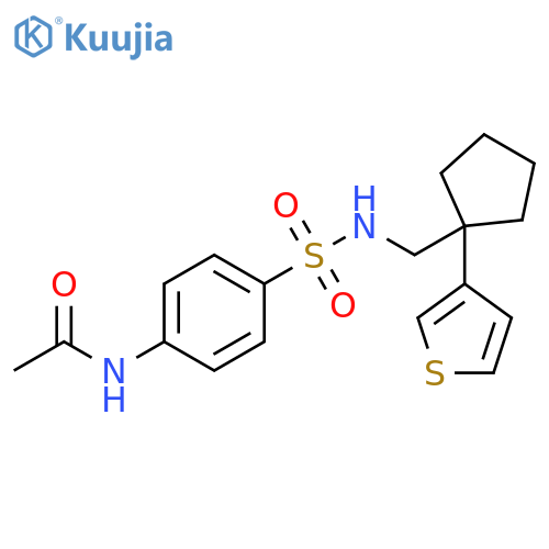 N-[4-({[1-(thiophen-3-yl)cyclopentyl]methyl}sulfamoyl)phenyl]acetamide structure