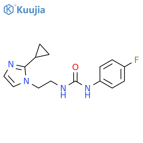 3-[2-(2-cyclopropyl-1H-imidazol-1-yl)ethyl]-1-(4-fluorophenyl)urea structure