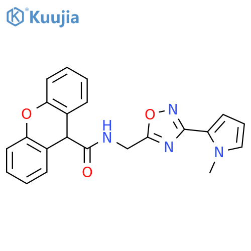 N-{[3-(1-methyl-1H-pyrrol-2-yl)-1,2,4-oxadiazol-5-yl]methyl}-9H-xanthene-9-carboxamide structure