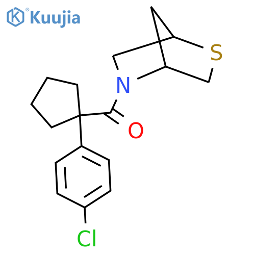 5-[1-(4-chlorophenyl)cyclopentanecarbonyl]-2-thia-5-azabicyclo[2.2.1]heptane structure