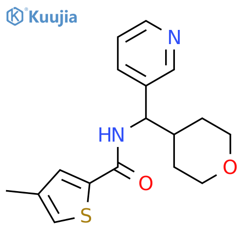 4-methyl-N-(oxan-4-yl)(pyridin-3-yl)methylthiophene-2-carboxamide structure