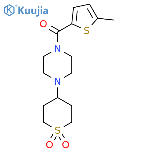 4-[4-(5-methylthiophene-2-carbonyl)piperazin-1-yl]-1lambda6-thiane-1,1-dione structure