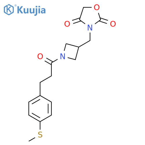 3-(1-{3-4-(methylsulfanyl)phenylpropanoyl}azetidin-3-yl)methyl-1,3-oxazolidine-2,4-dione structure