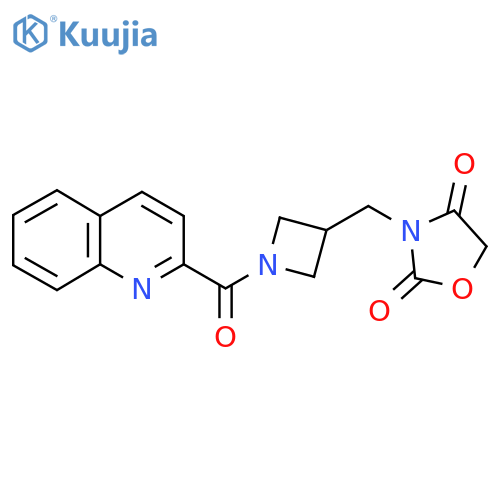 3-{1-(quinoline-2-carbonyl)azetidin-3-ylmethyl}-1,3-oxazolidine-2,4-dione structure