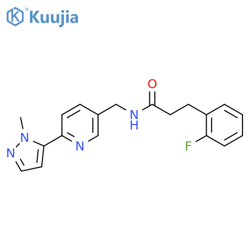 3-(2-fluorophenyl)-N-{6-(1-methyl-1H-pyrazol-5-yl)pyridin-3-ylmethyl}propanamide structure