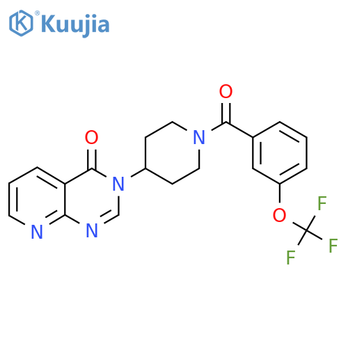 3-{1-3-(trifluoromethoxy)benzoylpiperidin-4-yl}-3H,4H-pyrido2,3-dpyrimidin-4-one structure