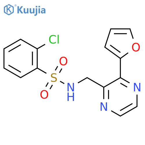 2-chloro-N-{3-(furan-2-yl)pyrazin-2-ylmethyl}benzene-1-sulfonamide structure