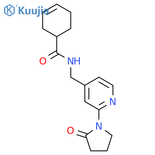 N-{[2-(2-oxopyrrolidin-1-yl)pyridin-4-yl]methyl}cyclohex-3-ene-1-carboxamide structure